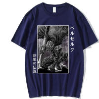 Camiseta De Algodón Funny Anime Berserk Guts Para Hombres Camiseta De Manga Corta O-Neck Con Diseño De Zodd Y Gatsu Camiseta Casual De Verano - details 0