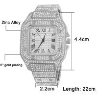 Reloj De Cuarzo Para Hombre Y Mujer Estilo Hip Hop Clásico Plateado Con Diamantes Icy out Joyería Moda Regalo - details 2