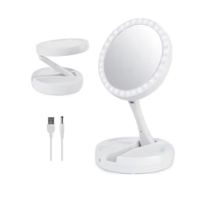 Mediawavestore Espejo Cosmético con Luces LED y Doble Cara para Maquillaje y Cuidado Personal - 1