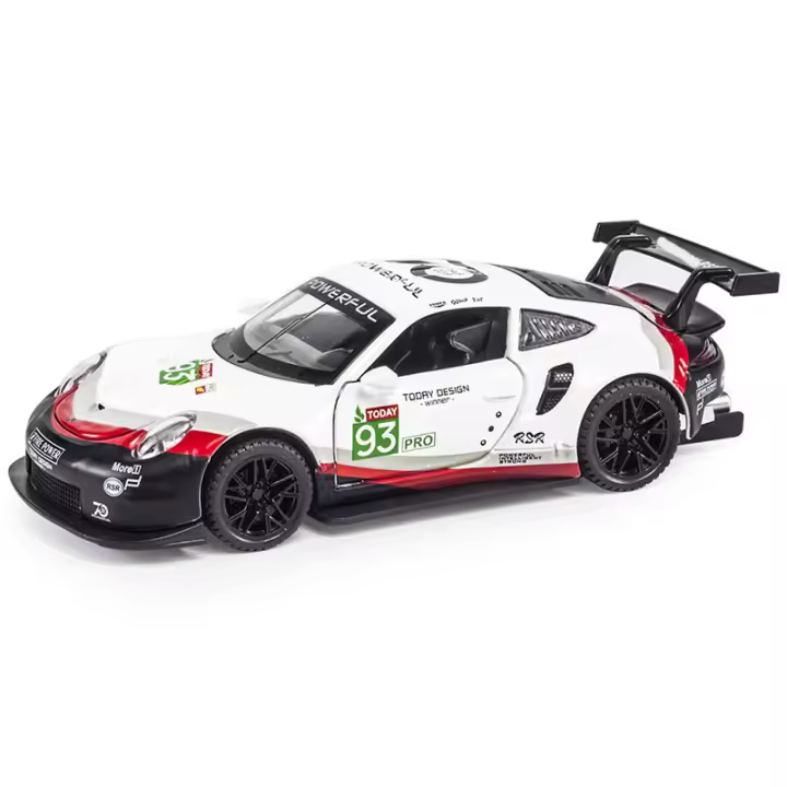 Modelo De Coche De Aleación Porscha RSR 1:32 Con Sonido Y Luz Vehículo Retroductor Juguete De Decoración Para Niños Simulación Alta - 1
