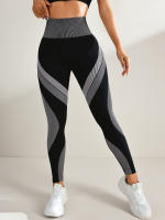 Leggings De Yoga Para Mujer Cintura Alta Controladora Sin Costuras Elásticas Suaves Y Estirables Transpirables Con Levantamiento De Glúteos Para Gimnasio Y Ejercicio - details 8