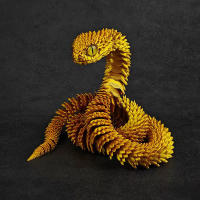 Modelo De Serpiente 3D Impreso De 30cm Adorno De Escritorio Para Acuario Decoración De Hogar Múltiples Articulaciones Activas Figura De Plástico - details 3