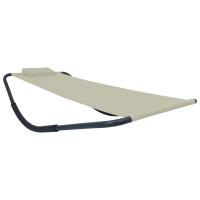 vidaXL Tumbona de acero 200x90 cm en color Gris/Crema/Marrón - details 1