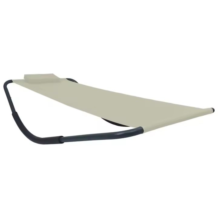 vidaXL Tumbona de acero 200x90 cm en color Gris/Crema/Marrón - 1