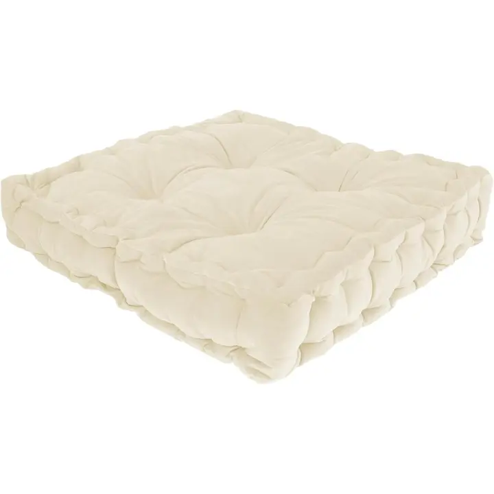 Almohada de suelo para meditación, cojín para adultos, suave y cómodo, grande, con mechones gruesos, cuadrada, para yoga y sala de estar (azul) - 1