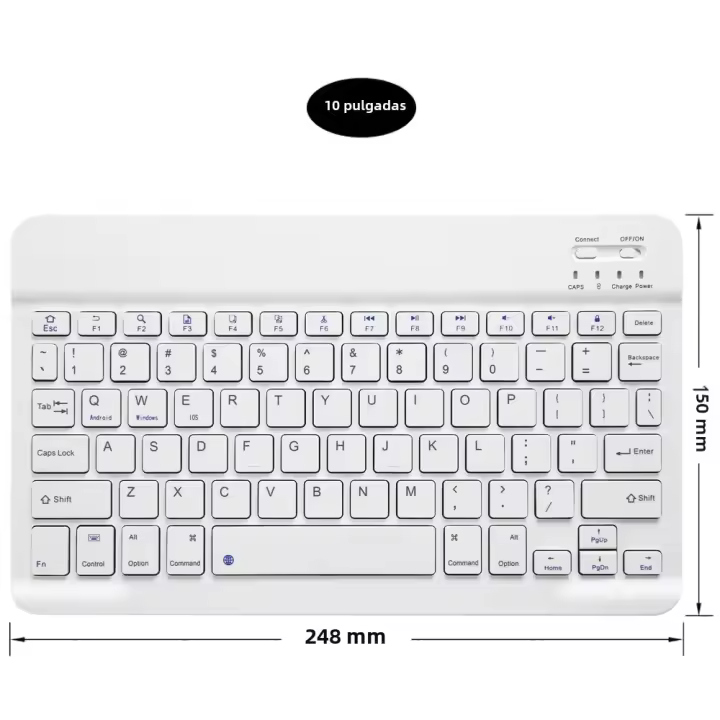 Teclado inalámbrico Bluetooth universal para iPad 7 8 9 10 pulgadas Tablet ios android Ventanas con Funda de cuero y soporte mano - 1