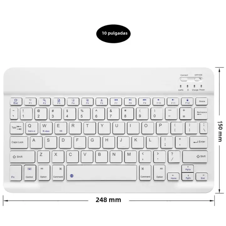Teclado inalámbrico Bluetooth universal para iPad 7 8 9 10 pulgadas Tablet ios android Ventanas con Funda de cuero y soporte mano - 1