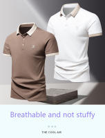Camisa POLO Para Hombre Verano Moda Seda De Hielo Secado Rápido Manga Corta T-shirt Color Sólido Suelta Collar De Negocios Algodón Puro Top - details 1