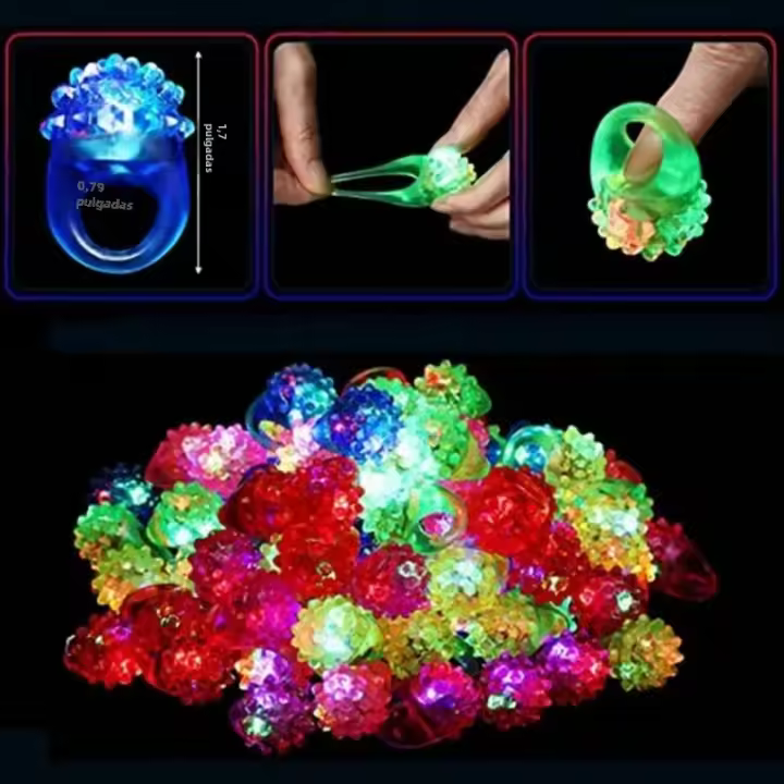 Anillos Luminosos LED Para Fiesta 20/30/50pcs Anillos Brillantes Para Celebraciones Juguete De Luz Que Brilla En La Oscuridad Suministros De Fiesta - 1