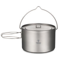 TOMSHOO Sartén De Camping De Titanio Ultraligera Con Tapa Y Mango Plegable Para Cocina Al Aire Libre Tamaños 0.75L/0.9L/1.1L/1.6L/2L/2.8L - details 0