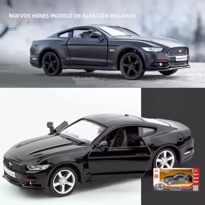 Modelo De Coche De Escala 1:36 Mustang GT De Aleación De Metal Juguete De Coche De Simulación Con Pull Back Puertas Abiertas Adorno Deportivo Regalo Para Niños - 1