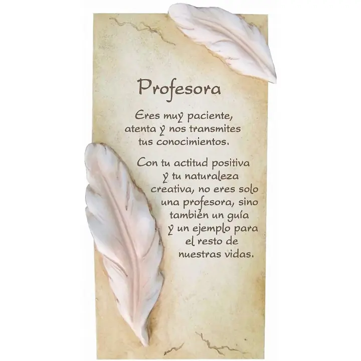 PERGAMINO de Piedra LABRADA con Textos para Ocasiones Especiales, Original Y ECONÓMICO. Especial Profesora - 1