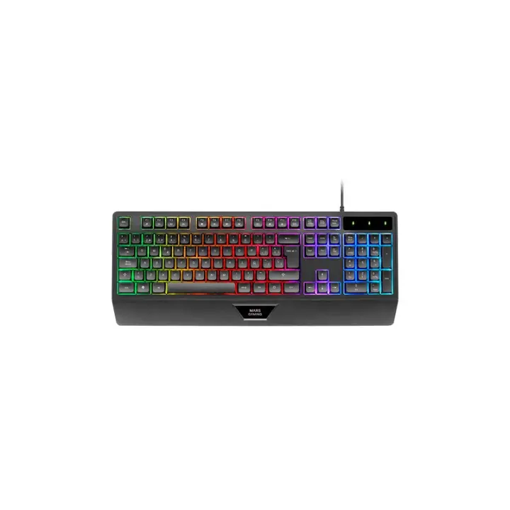 Mars Gaming - MK124, Teclado Ergonómico H-Mech, Reposamuñecas Integrado, Iluminación FRGB Rainbow, Teclado Gaming Anti - MK124ES MK124ES - 1