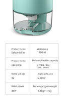 Deshumidificador 1100ML Silencioso Para El Hogar Pequeño Uso Interior Secador De Aire Purificador De Ambiente Para Dormitorio 220V - details 11