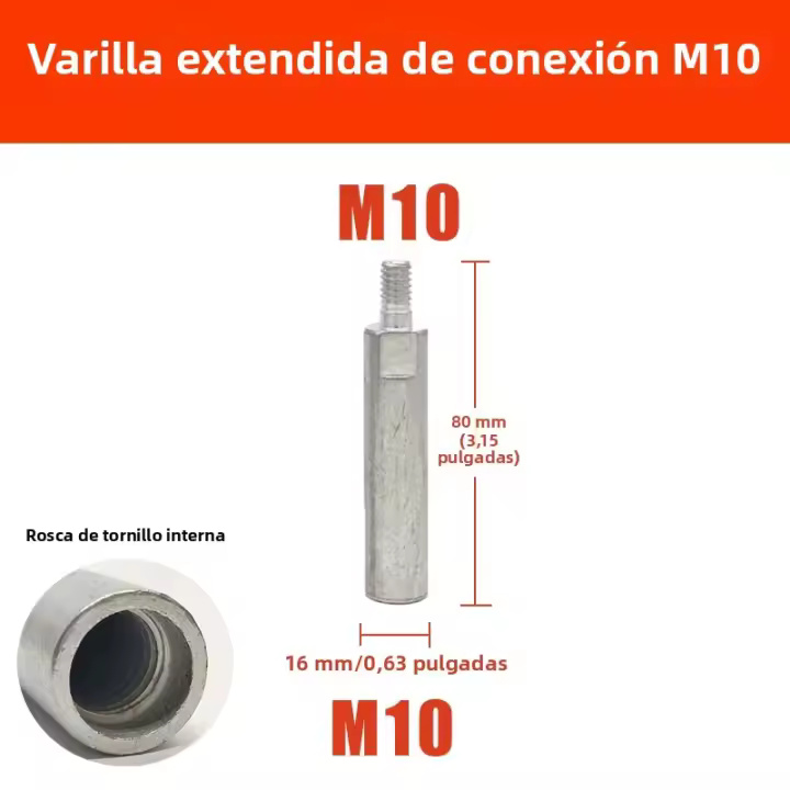 Adaptador De Extensión De Hilo Para Broca M10/M14 Convertible a M10 Barra De Conexión Para Polisascarros Y Amoladoras De Ángulo - 1