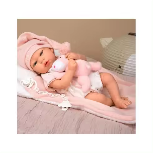 Muñeca Bebe Reborn 40 cm - Ariel con cojín y peluche - Arias 98191 - 1