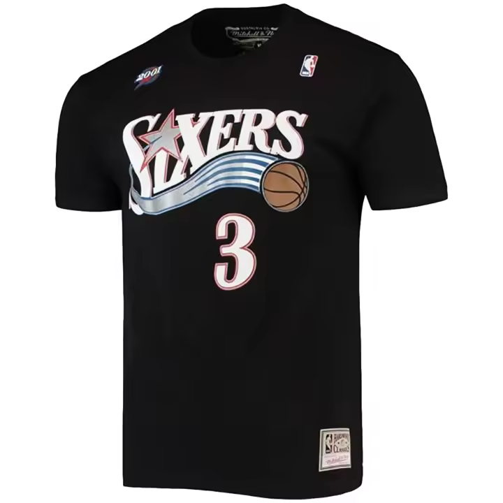 Camiseta de Manga Corta Mitchell & Ness Philadelphia 76Er Allen Iverson para hombre en color negro - 1