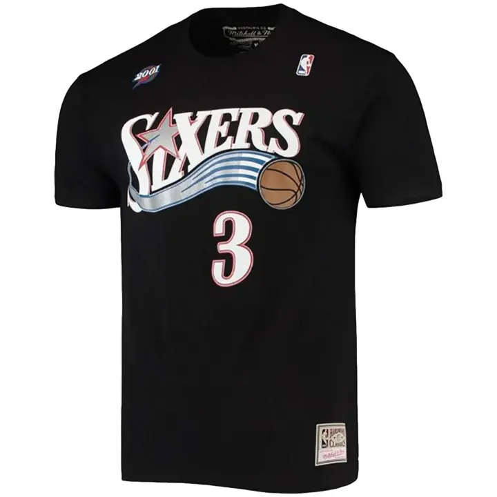 Camiseta de Manga Corta Mitchell & Ness Philadelphia 76Er Allen Iverson para hombre en color negro - 1