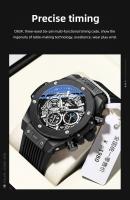 Reloj De Pulsera Deportivo CHENXI Para Hombre Con Cronógrafo Multifuncional Y Fase Lunar Luminoso Resistente Al Agua Y Shock - details 2
