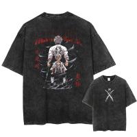 Camiseta De Manga Corta Para Hombre Estilo Harajuku Japonés Anime Gráfico Talla Grande Color Negro Algodón Transpirable Y Ligero Para Verano - details 4