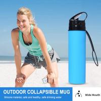 Botella Deportiva De Silicona Plegable Y Desmontable 600ml Portátil Y Ligera Con Tubos De Absorción Accesorios Para Exteriores Reutilizable - details 0