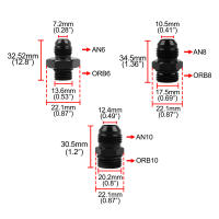 Adaptador Macho AN6 6AN Negro ORB-6 /-10 /-10 Juego De Frenado a AN8 8AN AN1010/ 6061-T6 Aluminio Accesorios De Coche - details 0