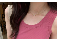 Top Corto De Verano Para Mujer Sin Mangas En Estilo Casual Suéter De Encaje Con Ribbing Solido Camiseta De O-Neck Moda Urban Streetwear - details 9