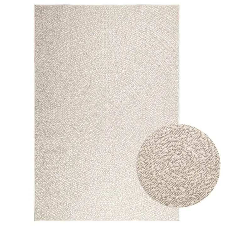 vidaXL Alfombra ZIZUR aspecto yute interior/exterior 160x230 cm en color Beige/Crema/Antracita - 1