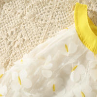 Vestido De Princesa Sin Mangas Para Niñas Blanco Con Encaje Y Mariposas Vestido De Cumpleaños Y Boda Para Niñas De Verano Ropa Infantil - details 3