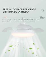 Ventilador De Techo LED Moderno Con Luz Invisibles Hojas De Ventilador E27 Control Remoto Y App 4 Velocidades Ajustables Silencioso - details 4