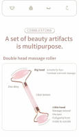 Masajeador De Rostro Y Cuello Con Rodillo De Resina Doble Final Para Desbloquear Y Relajar No Es Rosas Cristal Jade - details 3