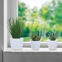 3PCS Bonsái Artificial Para Decoración De Interiores En Hogar Restaurante Y Oficina Planta De Mesa Y Ventana Material Plástico Estilo Bonsái - details 1