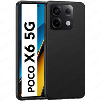 Funda + Protector Cristal Templado Opcional Para XIAOMI POCO X6 5G Carcasa Forro Protector, Gel TPU Silicona Suave Flexible Mate, Color Negro, Ajuste Perfecto, Acceso Conectores Carga Auriculares, Meloenvias mle18 - details 1