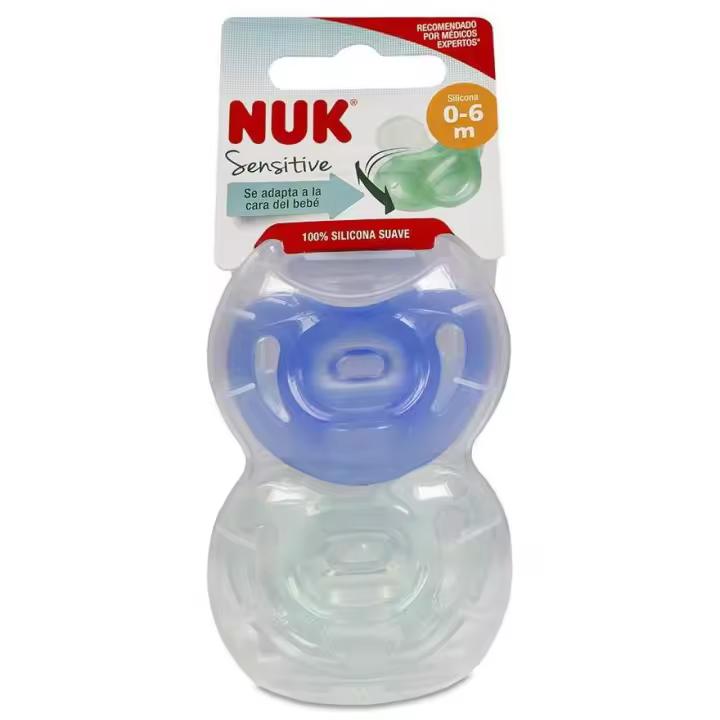 Nuk Chupete Sensitive Silicona 0-6 Meses, 2 Unidades - 1