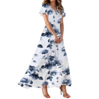 Vestido Largo Elegante Con Cuello En V Para Mujer Traje De Boda De Noche Fiesta Vestido De Fiesta Manga Corta Adecuado Para Primavera Verano Otoño - details 6