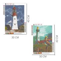 SusggO Pack 2 Diamond Painting Kit Completo, 2 Set Pintura de Diamantes 30X40cm Diamond Painting accesorios DiY 5D Cuadro Punto de Cruz Bordados Manualidades Decoracion Hogar Pared MAR FARO - details 2