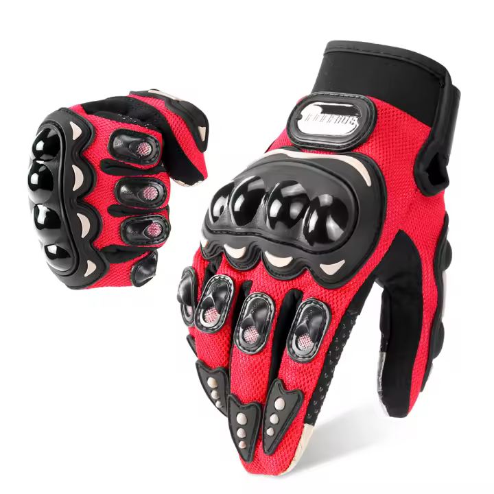 Guantes De Motocicleta De Cuero Genuino Para Hombres Invierno Moto Guantes De Verano Cuero Oveja Táctil Protección De Codo - 1