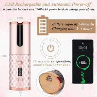 <ALIMT ><ALIMT >🔥</ALIMT></ALIMT> 【REGALO MAMÁ】-Rizador de pelo giratorio portátil con carga USB, rizador de pelo automático inalámbrico, cilindro de cerámica sin enredos, peinado de calentamiento rápido, control de temperatura de 5 etapas, anti-quemaduras - details 7