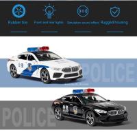 Coche De Policía M8 a Escala 1/32 En Metal Con Retroceso Pull Back Vehículo De Simulación Abre Puertas Juguete Para Colección Y Regalo Para Niños - details 1