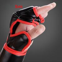 Guantes De Boxeo De Entrenamiento Medio Dedo PU Cuero Para MMA Y Muay Thai Competición Guantes De Prensa De Espuma Unisex - details 3