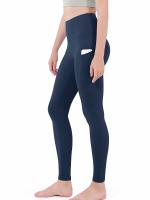 Leggings De Yoga Para Mujer Con Bolsillos Cintura Alta Modeladora Pantalones De Ejercicio De Spandex Y Poliéster Talla Verdadera - details 3