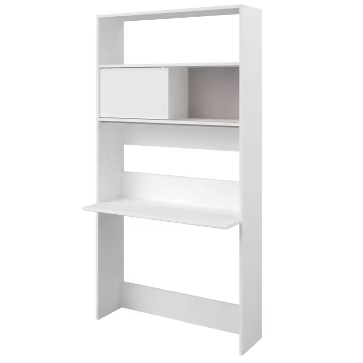 Escritorio Oficina Queen Con Estanteria Color Blanco 105 cm - 1