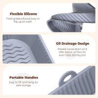 Molde de Silicona Freidora de Aire 5-8L, 2 Piezas 21cm Bandeja Recipientes para Freidora sin aceite, Reusable Molde de Silicona Cuadrada Cesta para Air Fryer, Microondes, Horno, Gris - details 1