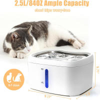 Fuente De Agua Automática Para Gatos Tuya APP 84 oz/2.5L Adecuada Para Cuenco De Agua De Acero Inoxidable Para Mascotas - details 0