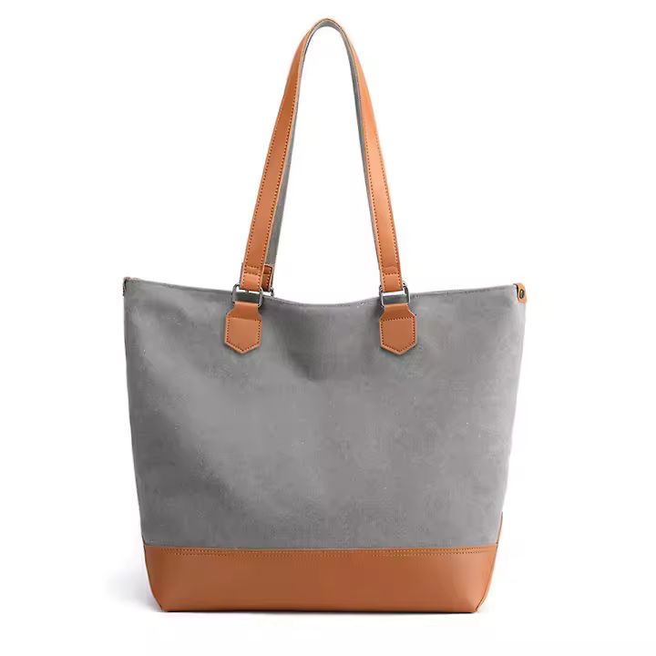 Bolso de mano de cuero de Lona Bolsos de mano con múltiples compartimentos - 1