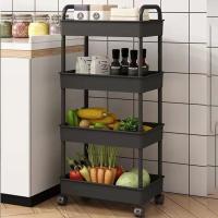 Carrito De Ruedas Para Libros Y Organización Del Hogar Ecológico Plástico Móvil Para Cocina Baño Sala De Estar Almacenamiento De Snacks - details 5