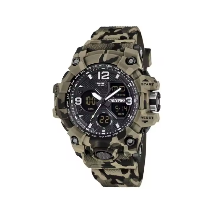 RELOJ CALYPSO K5855/1 X-TREM PARA HOMBRE DE CAMUFLAJE ESTILO MILITAR MARRÓN - 1