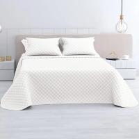 ARISE SHOP- Colcha Bouti serie “Emboss” modelo elba para Verano y Entretiempo,100% Poliéster,Color Blanco,Incluye Funda de Cojín, Cubre Cama Fina, Ligera y Suave. Variedad de Medidas. - details 0