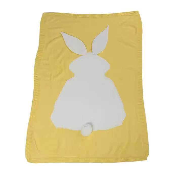 Manta de bebé a cuadros con bonito suéter de cono de DOT para convert it en Manta de bebé-Amarillo - 1