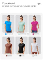 Camiseta Deportiva Para Mujer 2024 Técnica De Secado Rápido Top De Yoga Corto Manga Transpirable Y Cómodo Para Gimnasio Y Running - details 9